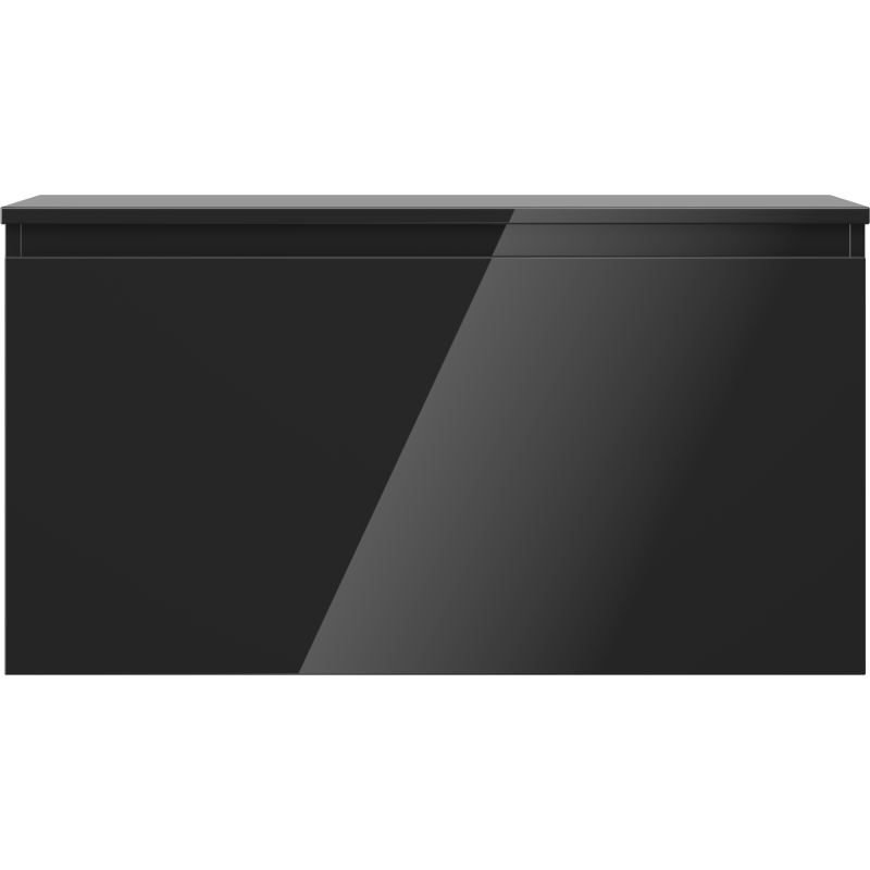 Mexen Orio bathroom cabinet for washbasin 90 cm with countertop, 1 drawer, black gloss - 91A10-09047-1-BFC70