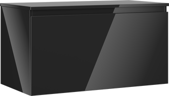 Mexen Orio Badezimmerunterschrank 90 cm mit Arbeitsplatte, 1 Schublade, schwarz glänzend - 91A10-09047-1-BFC70