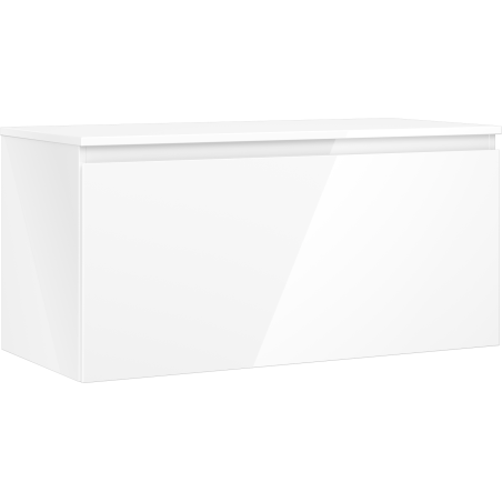 Mexen Orio bathroom cabinet 100 cm with countertop, 1 drawer, white gloss - 91A10-10047-1-BFC00