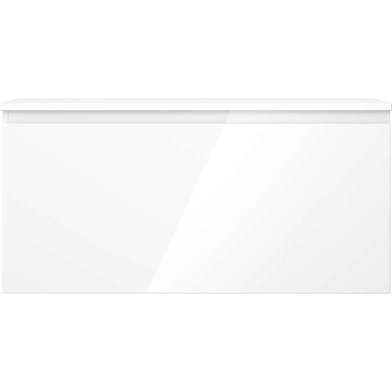 Mexen Orio badrumsskåp under tvättfat 100 cm med bänkskiva, 1 låda, vit glans - 91A10-10047-1-BFC00
