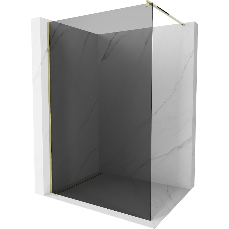 Mexen Kioto douchewand Walk-in 80 x 200 cm, grafiet 8 mm, goud - 800-080-101-50-40
