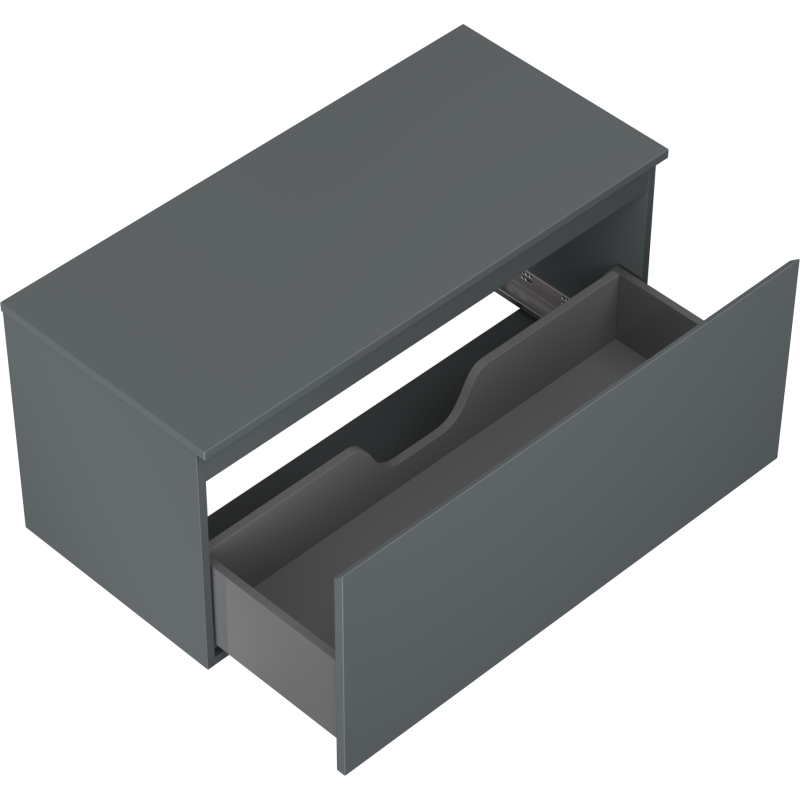 Mexen Orio 100 cm under-sink bathroom cabinet with countertop, 1 drawer, matte graphite - 91A10-10047-1-BFC66