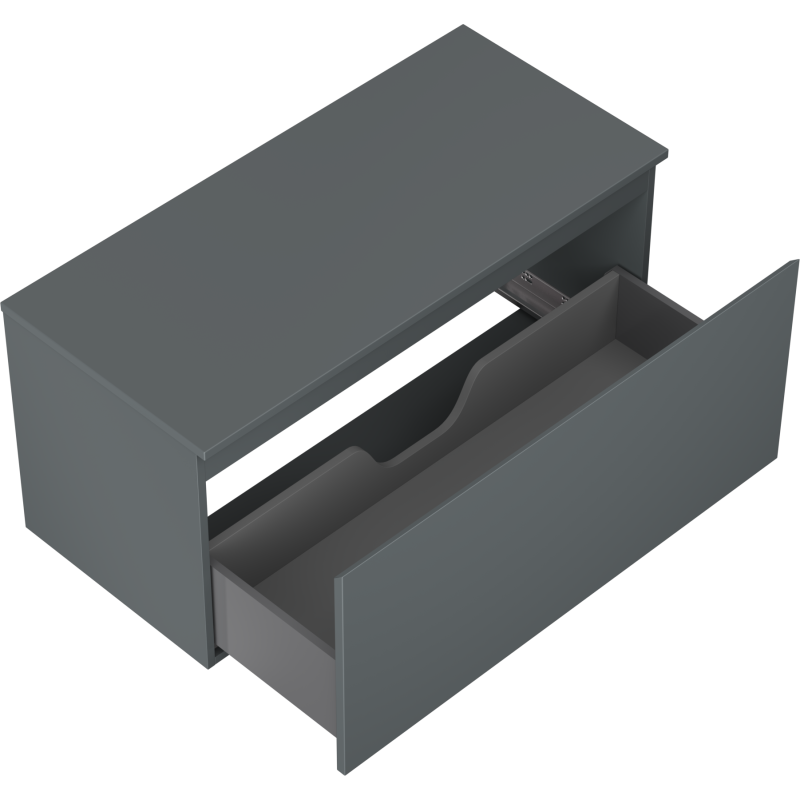 Mexen Orio badkamerkast onder de wastafel 100 cm met blad, 1 lade, mat grafiet - 91A10-10047-1-BFC66