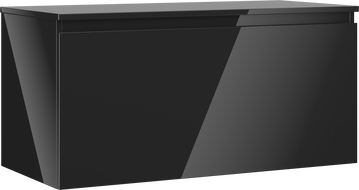 Mexen Orio Badezimmerschrank unter dem Waschbecken 100 cm mit Arbeitsplatte, 1 Schublade, schwarzer Glanz - 91A10-10047-1-BFC70