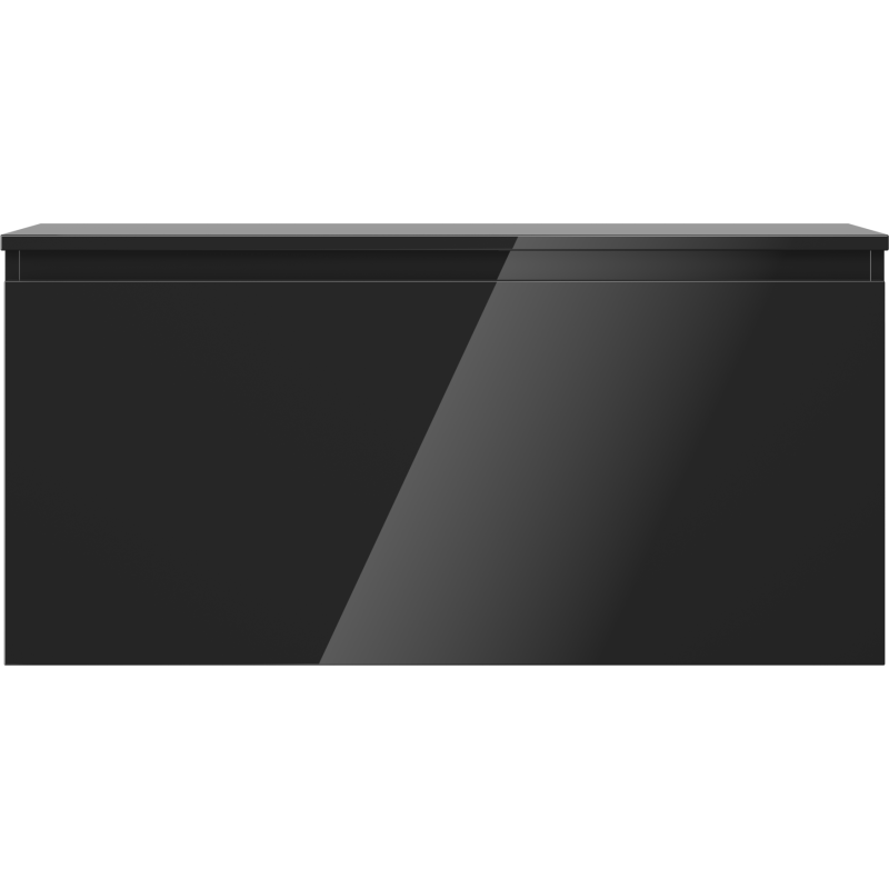 Mexen Orio badkamerkastje onderwastafel 100 cm met blad, 1 lade, zwart glans - 91A10-10047-1-BFC70