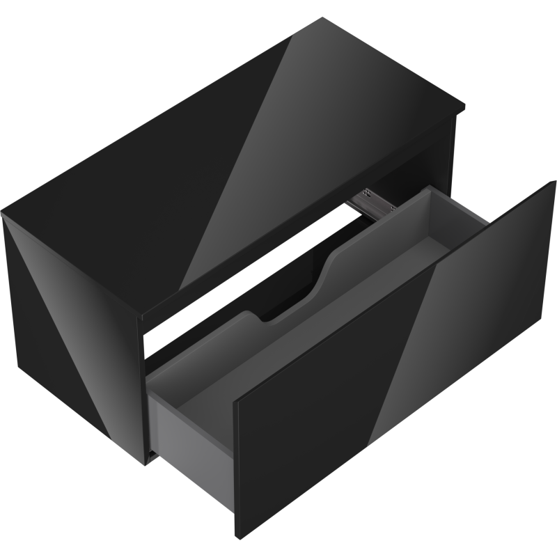 Mexen Orio mobile da bagno sottolavabo 100 cm con piano, 1 cassetto, nero lucido - 91A10-10047-1-BFC70