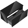 Mexen Orio Badezimmerschrank 100 cm mit Arbeitsplatte, 1 Schublade, schwarz glänzend - 91A10-10047-1-BFC70