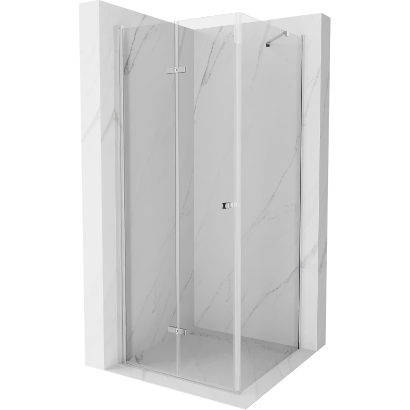 Mexen Lima faltbare Duschkabine 80 x 80 cm, transparent, Chrom - 856-080-080-01-00