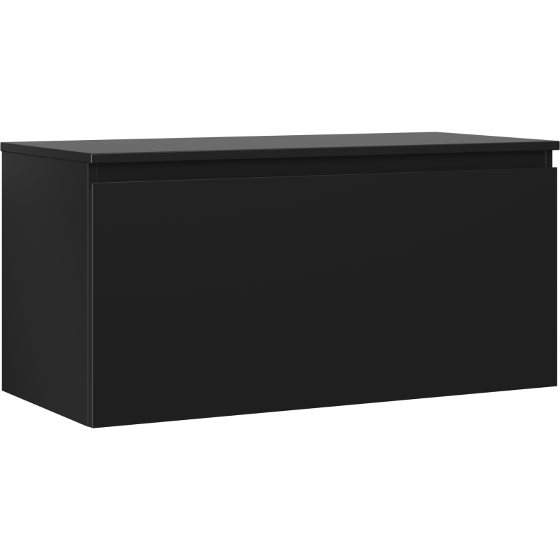 Mexen Orio badrumsskåp under tvättställ 100 cm med bänkskiva, 1 låda, svart matt - 91A10-10047-1-BFC71