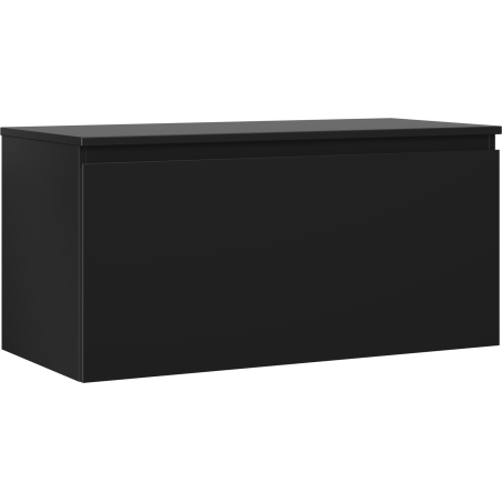 Mexen Orio Badezimmerschrank 100 cm mit Arbeitsplatte, 1 Schublade, schwarz matt - 91A10-10047-1-BFC71