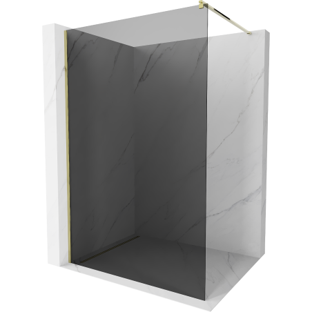 Mexen Kioto dušas siena Walk-in 100 x 200 cm, grafīta 8 mm, zelta - 800-100-101-50-40