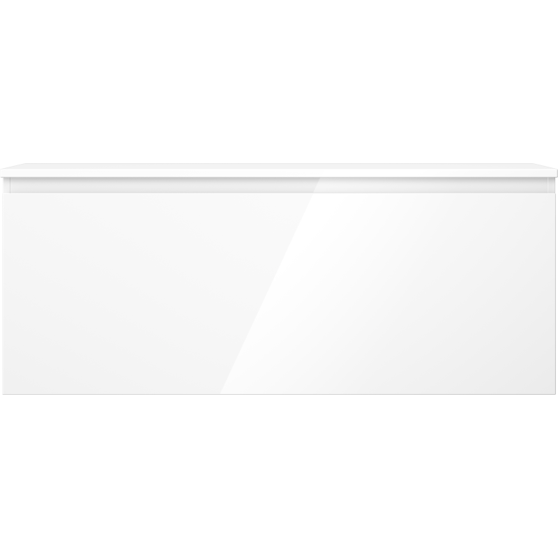 Mexen Orio Badezimmerunterschrank 120 cm mit Platte, 1 Schublade, weiß glänzend - 91A10-12047-1-BFC00