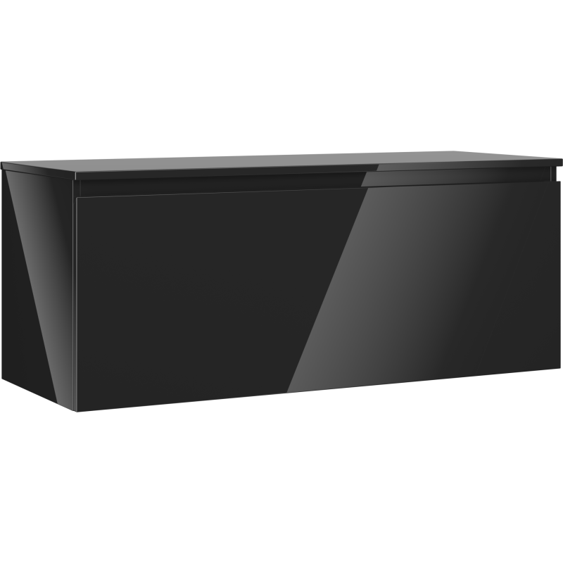 Mexen Orio meuble de salle de bain sous-lavabo 120 cm avec plateau, 1 tiroir, noir brillant - 91A10-12047-1-BFC70