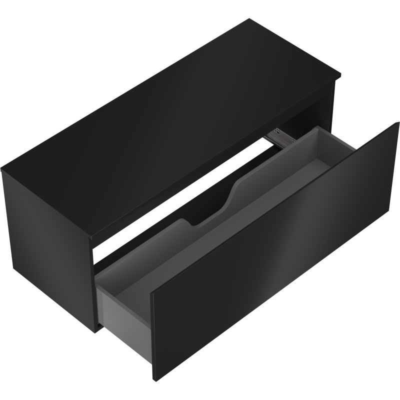 Mexen Orio armário de casa de banho de 120 cm com tampo, 1 gaveta, preto mate - 91A10-12047-1-BFC71