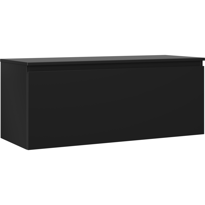 Mexen Orio 120 cm Bathroom Cabinet with Countertop, 1 Drawer, Matte Black - 91A10-12047-1-BFC71