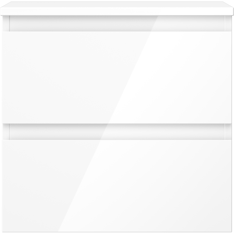 Mexen Orio badkamermeubel onder wastafel 50 cm met blad, 2 laden, wit glans - 91A10-05047-2-BFFC00