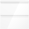 Mexen Orio badkamerkast onder wastafel 50 cm met blad, 2 lades, wit glans - 91A10-05047-2-BFFC00