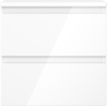 Mexen Orio bathroom cabinet under-sink 50 cm with countertop, 2 drawers, white gloss - 91A10-05047-2-BFFC00