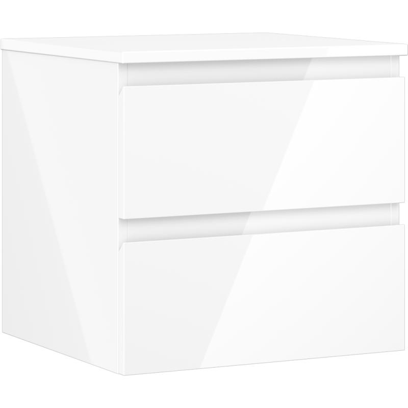 Mexen Orio bathroom cabinet under-sink 50 cm with countertop, 2 drawers, white gloss - 91A10-05047-2-BFFC00