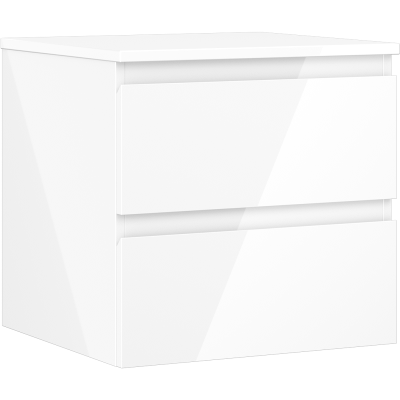 Mexen Orio mobile bagno sotto lavabo 50 cm con piano, 2 cassetti, bianco lucido - 91A10-05047-2-BFFC00