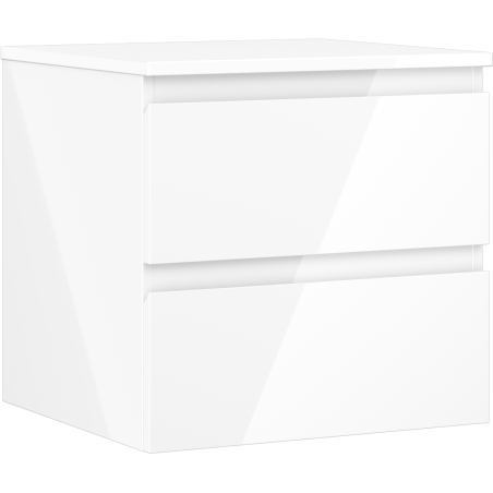 Mexen Orio bathroom cabinet under-sink 50 cm with countertop, 2 drawers, white gloss - 91A10-05047-2-BFFC00