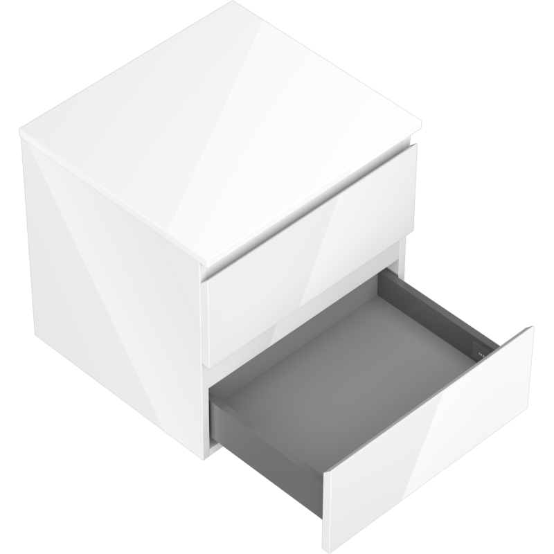 Mexen Orio meuble de salle de bain sous-lavabo 50 cm avec plateau, 2 tiroirs, blanc brillant - 91A10-05047-2-BFFC00