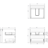 Mexen Orio badkamerkast onder wastafel 50 cm met blad, 2 lades, wit glans - 91A10-05047-2-BFFC00