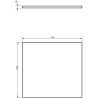 Mexen Orio badkamerkast onder wastafel 50 cm met blad, 2 lades, wit glans - 91A10-05047-2-BFFC00