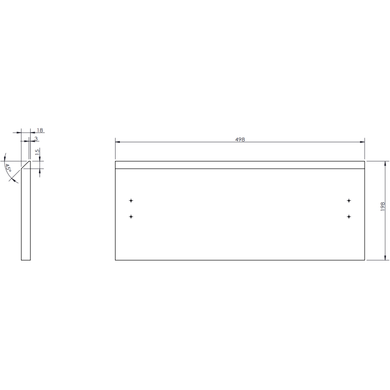 Mexen Orio kopalniška omara 50 cm z delovno ploščo, 2 predala, bela mat - 91A10-05047-2-BFFC01