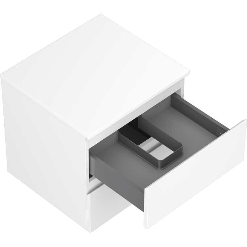 Mexen Orio armario de baño para lavabo de 50 cm con encimera, 2 cajones, blanco mate - 91A10-05047-2-BFFC01