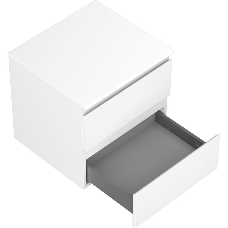 Mexen Orio mobiletto da bagno sotto lavabo 50 cm con ripiano, 2 cassetti, bianco opaco - 91A10-05047-2-BFFC01