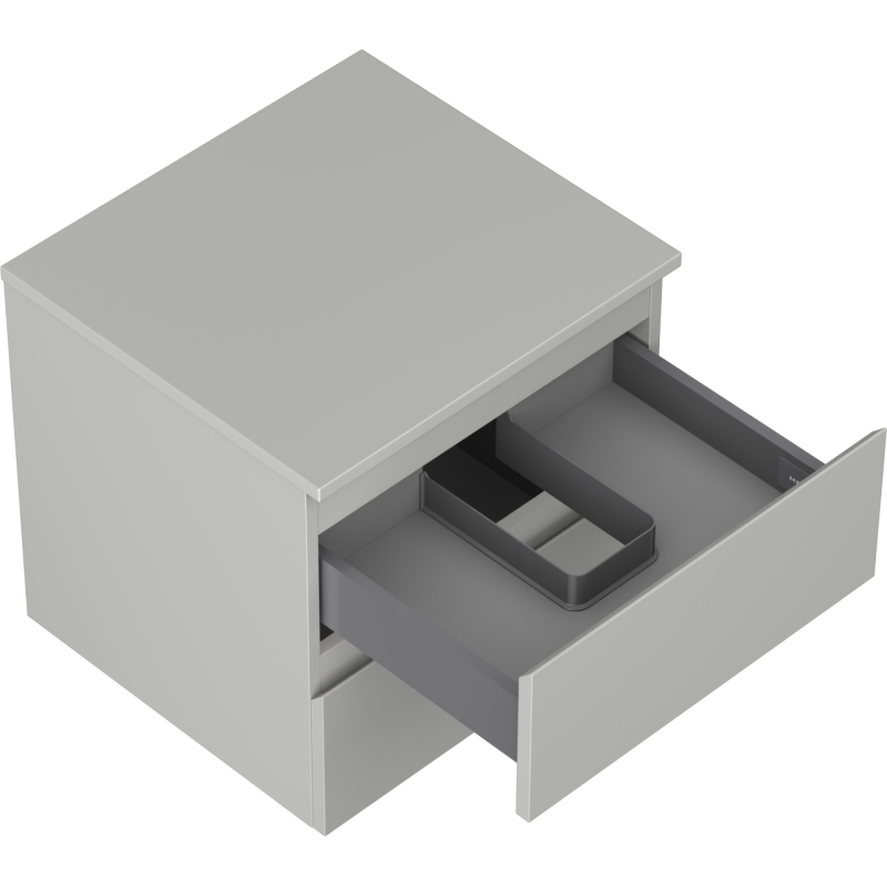 Mexen Orio armario de baño bajo lavabo 50 cm con encimera, 2 cajones, gris mate - 91A10-05047-2-BFFC62