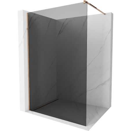 Mexen Kioto shower wall Walk-in 80 x 200 cm, graphite 8 mm, rose gold - 800-080-101-60-40