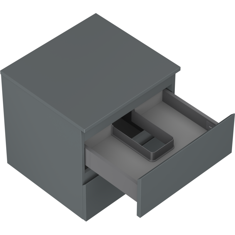 Mexen Orio meuble de salle de bain sous-lavabo 50 cm avec plateau, 2 tiroirs, graphite mat - 91A10-05047-2-BFFC66