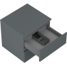 Mexen Orio meuble de salle de bain sous-lavabo 50 cm avec plateau, 2 tiroirs, graphite mat - 91A10-05047-2-BFFC66