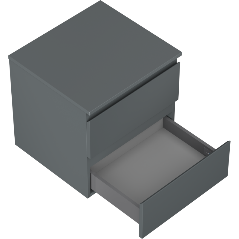 Mexen Orio Badezimmerunterschrank 50 cm mit Arbeitsplatte, 2 Schubladen, Graphit matt - 91A10-05047-2-BFFC66