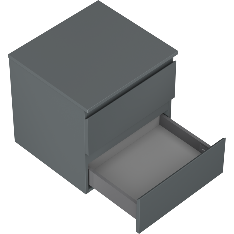Mexen Orio meuble de salle de bain sous-lavabo 50 cm avec plateau, 2 tiroirs, graphite mat - 91A10-05047-2-BFFC66