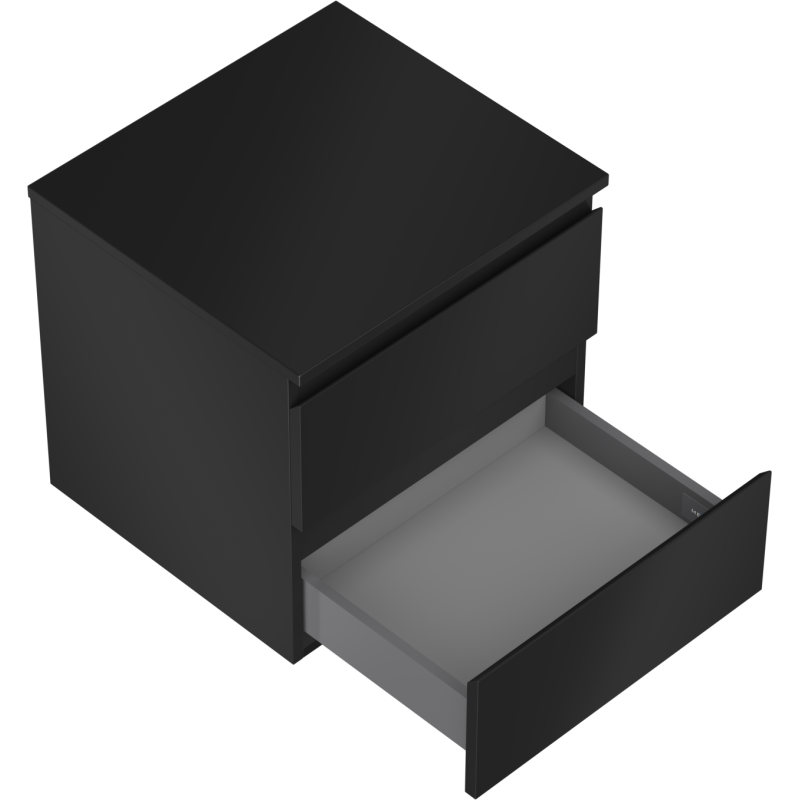 Mexen Orio Badezimmerschrank 50 cm mit Arbeitsplatte, 2 Schubladen, schwarz matt - 91A10-05047-2-BFFC71