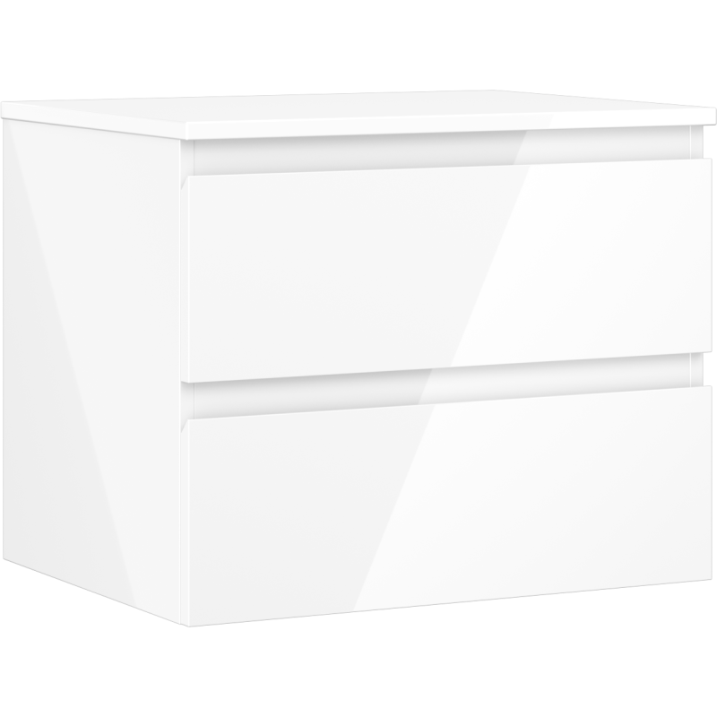 Mexen Orio badkamerkast onder wastafel 60 cm met blad, 2 laden, witte glans - 91A10-06047-2-BFFC00