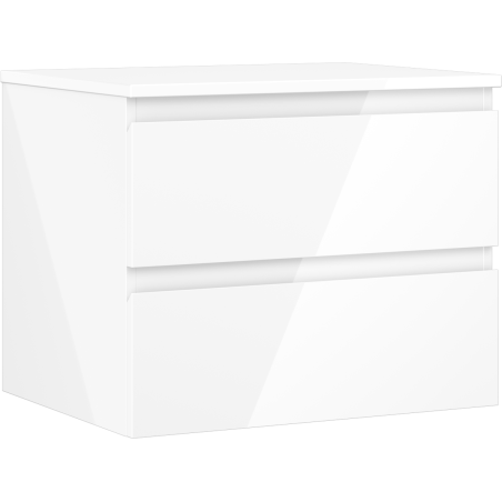 Mexen Orio Badezimmerschrank für Waschbecken 60 cm mit Arbeitsplatte, 2 Schubladen, weiß glänzend - 91A10-06047-2-BFFC00