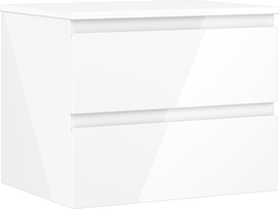 Mexen Orio badkamerkast onder wastafel 60 cm met blad, 2 laden, witte glans - 91A10-06047-2-BFFC00