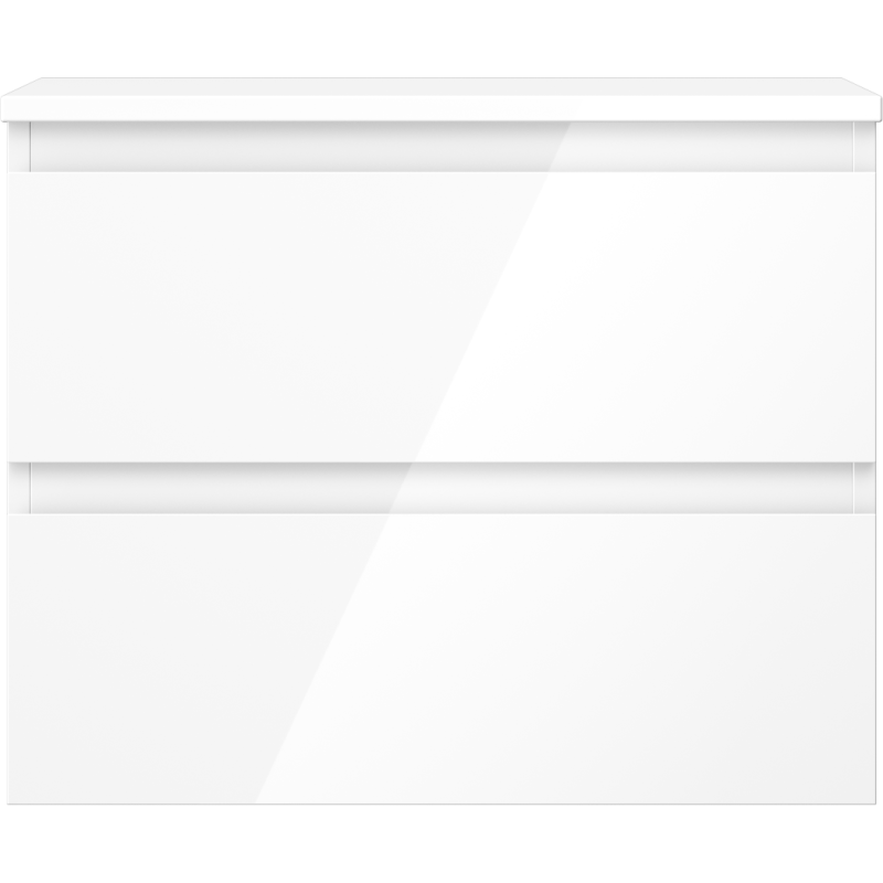 Mexen Orio 60 cm Under-Sink Bathroom Cabinet with Countertop, 2 Drawers, White Gloss - 91A10-06047-2-BFFC00