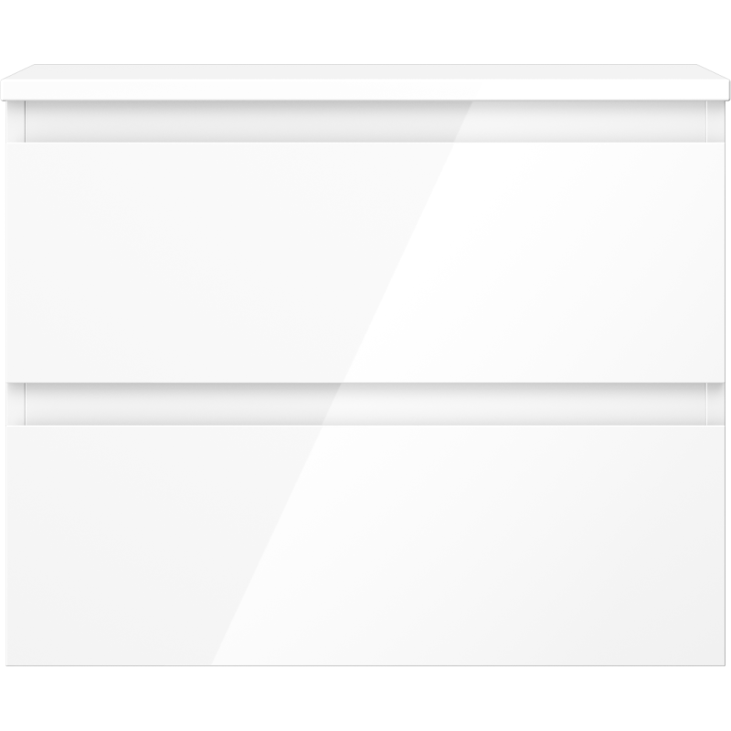 Mexen Orio badrumsskåp under tvättställ 60 cm med bänkskiva, 2 lådor, vit glans - 91A10-06047-2-BFFC00