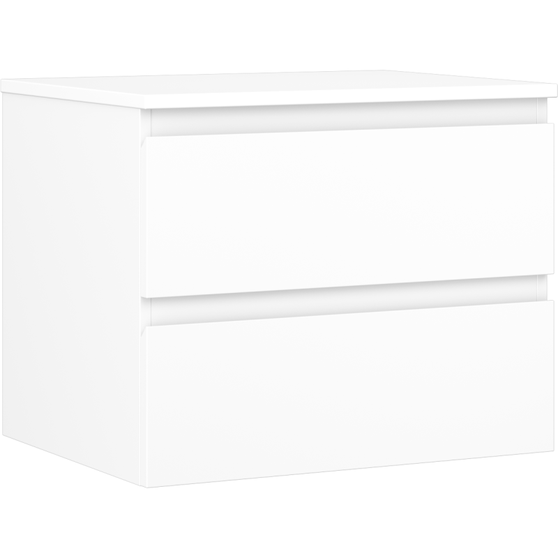 Mexen Orio kylpyhuonekaappi pesualtaan alle 60 cm työtason kanssa, 2 laatikkoa, matta valkoinen - 91A10-06047-2-BFFC01