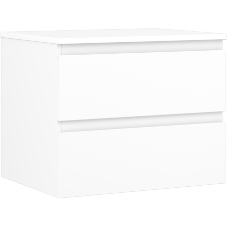Mexen Orio bathroom cabinet under sink 60 cm with countertop, 2 drawers, matte white - 91A10-06047-2-BFFC01