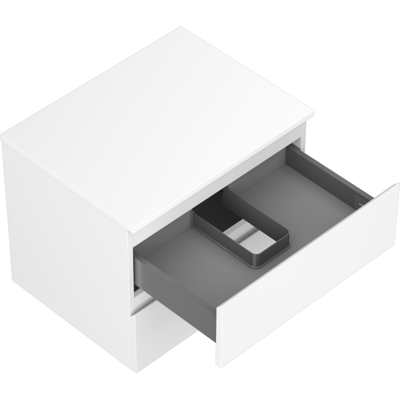 Mexen Orio meuble de salle de bain sous-lavabo 60 cm avec plateau, 2 tiroirs, blanc mat - 91A10-06047-2-BFFC01