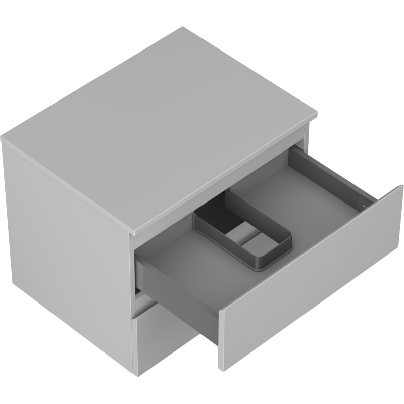 Mexen Orio gabinete de baño bajo lavabo 60 cm con encimera, 2 cajones, gris mate - 91A10-06047-2-BFFC62