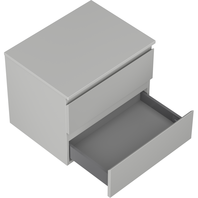 Mexen Orio bathroom cabinet 60 cm with countertop, 2 drawers, grey matte - 91A10-06047-2-BFFC62