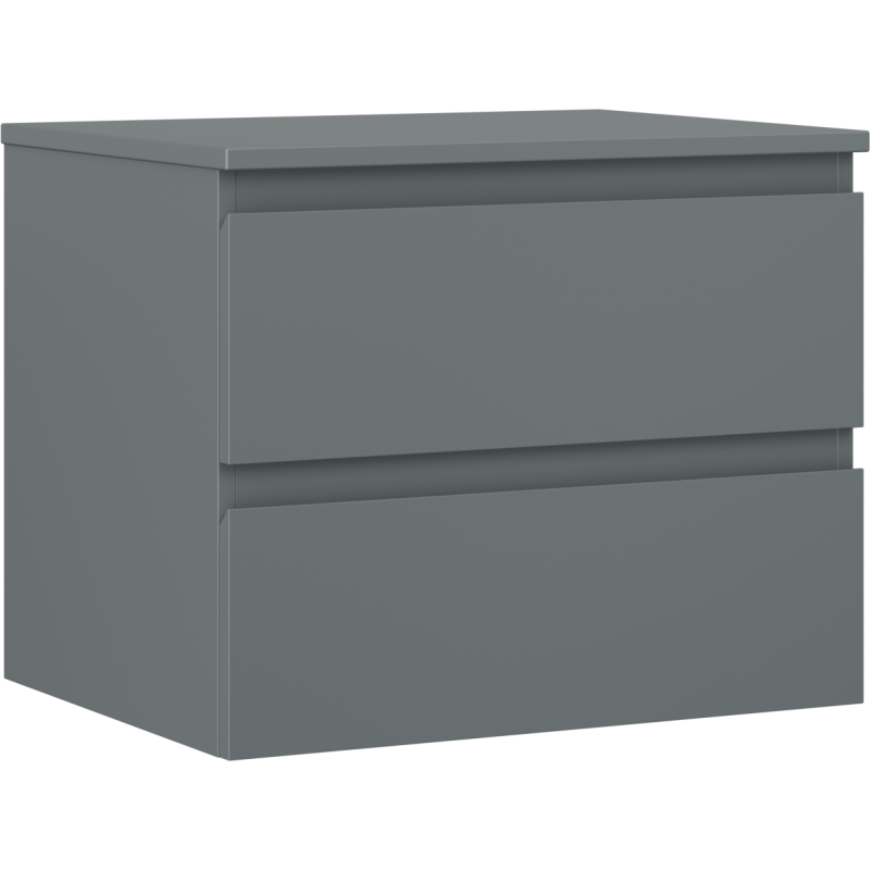 Mexen Orio badkamerkast onder wastafel 60 cm met blad, 2 lades, grafiet mat - 91A10-06047-2-BFFC66