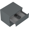 Mexen Orio mueble de baño bajo lavabo de 60 cm con encimera, 2 cajones, grafito mate - 91A10-06047-2-BFFC66